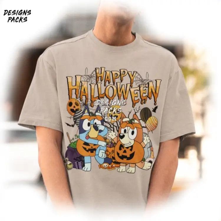 Bluey Halloween Bandit Heeler Happy Trick Or Treat Png Design