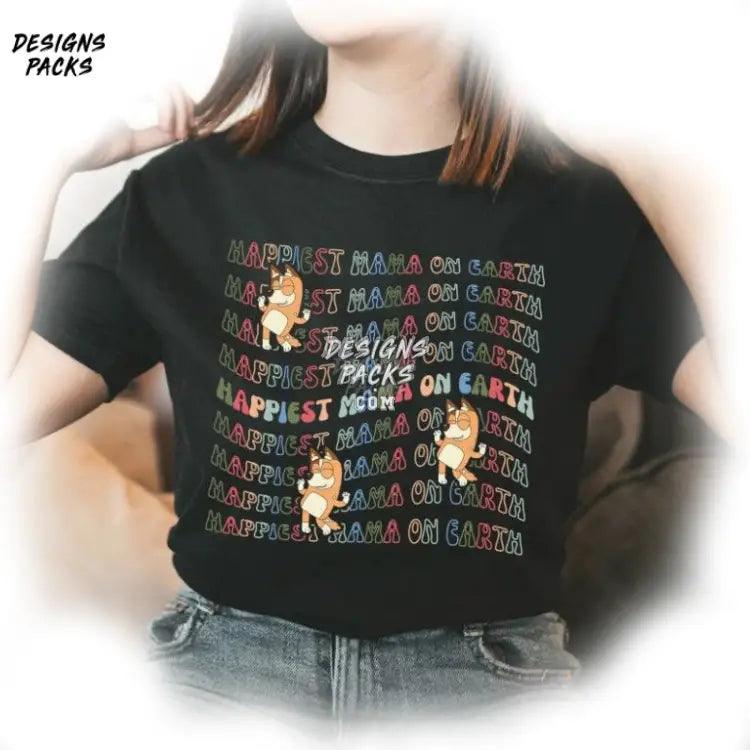 Bluey Happiest Mama On Earth Family Chilli Heeler Png Design