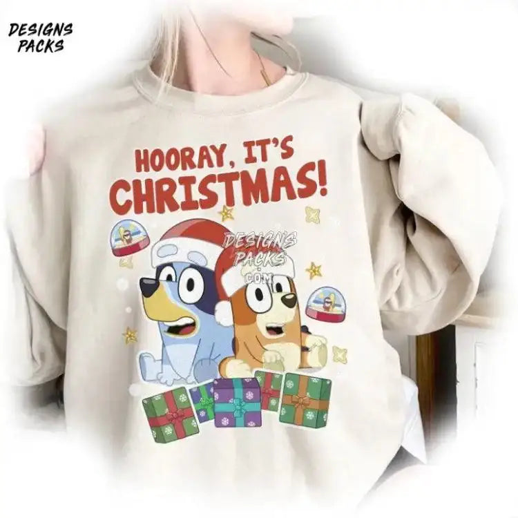 Bluey Hooray Its Christmas Cartoon Png Design