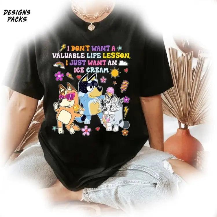 Bluey Ice Cream Y2K Trending Bingo Muffin Png Design