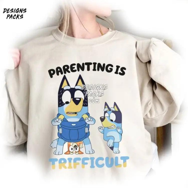 Bluey Mom Family Parenting Is Trifficult Png Design