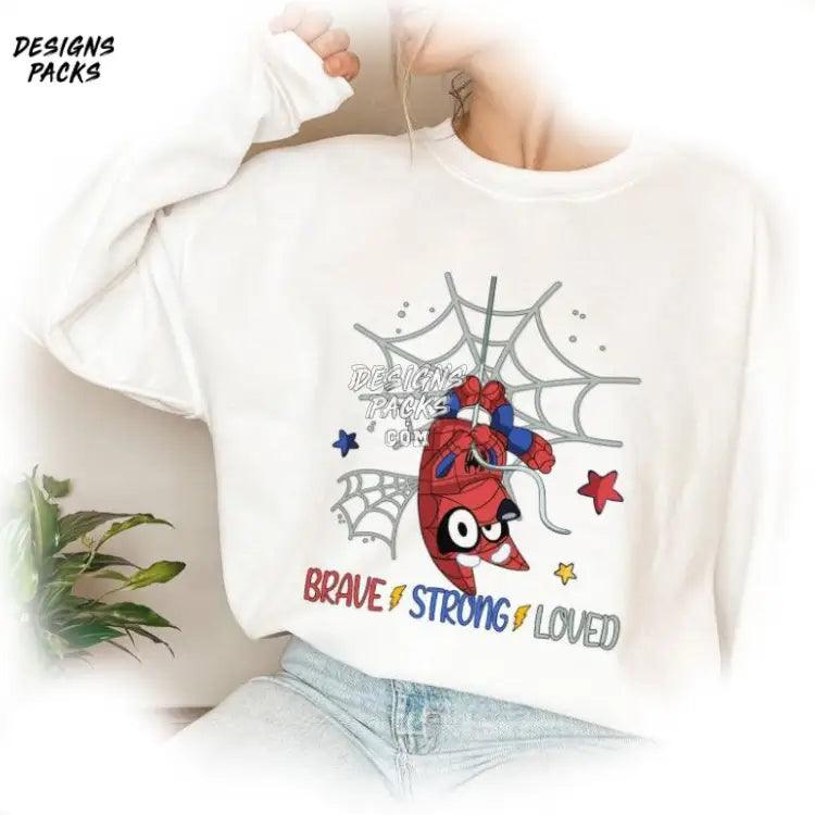 Bluey Superhero Family Spiderman Png Design