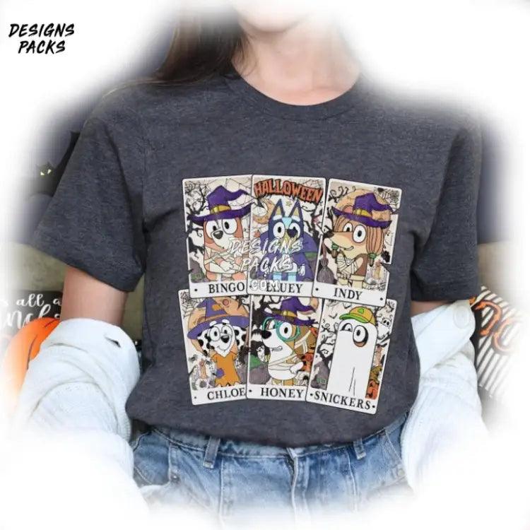 Bluey Tarrot Card Halloween Spooky Vibes Horror Tarot Png Design