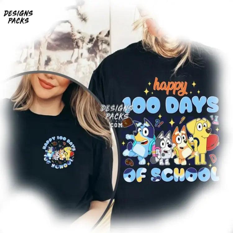 Bluey Teacher Mum Dad S Happy 100 Days Of School Png Design