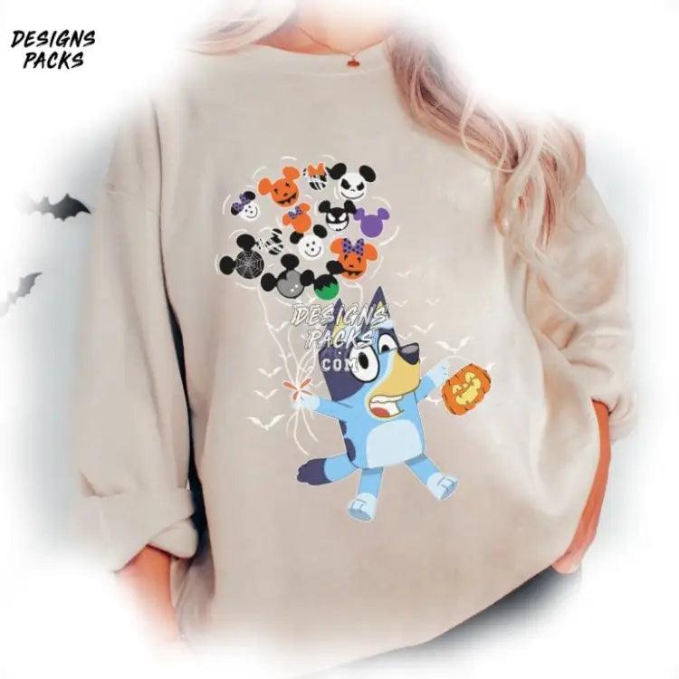 Bluey Trick Or Treat Bandit Heeler Halloween Png Design