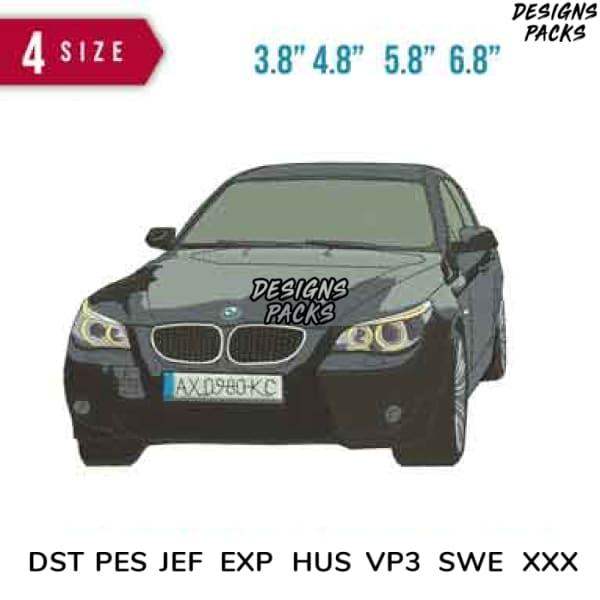 Car wrap design in 4 sizes for embroidery formats DST PES JEF EXP HUS VP3 SWE XXX