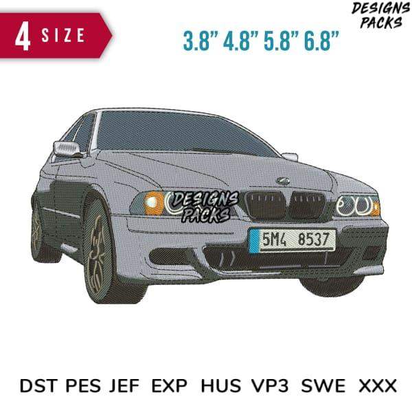 Embroidery design of BMW car in 4 sizes, DST PES JEF formats for instant download