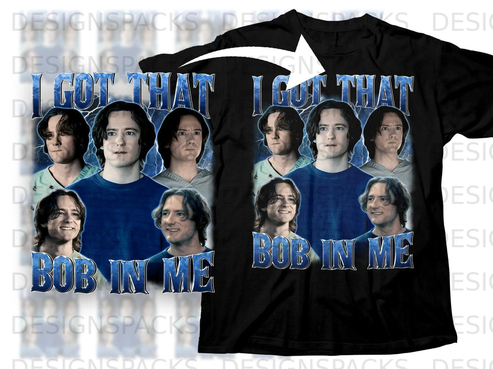 Collage of four portraits with text "I GOT THAT BOB IN ME".
