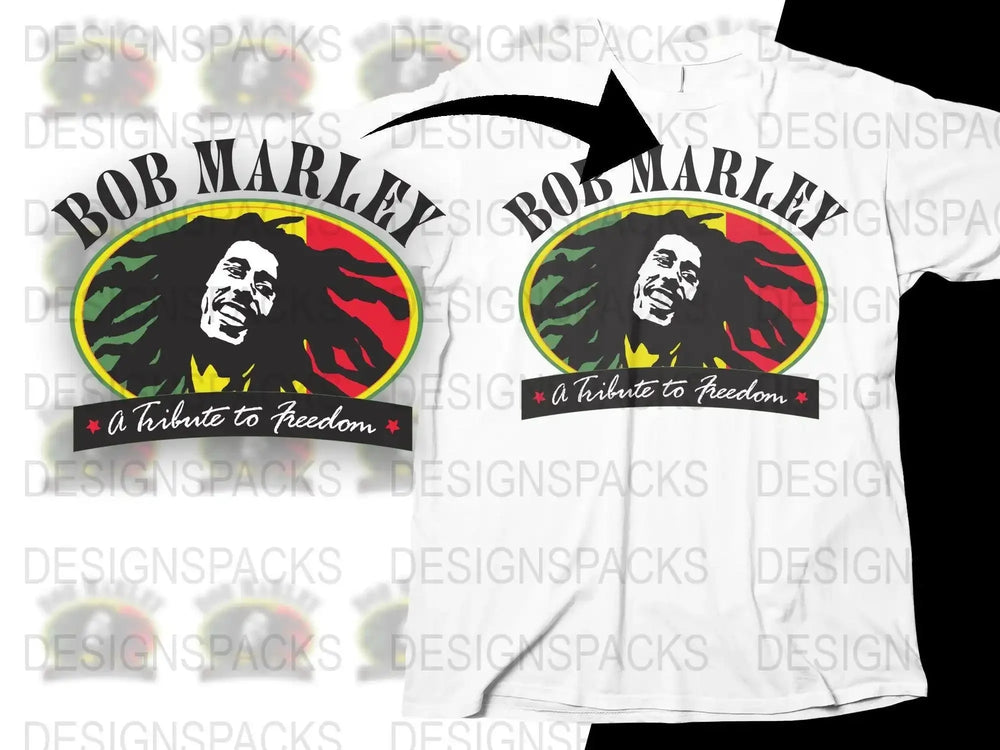 Bob Marley A Tribute to Freedom Graphic Png Design Digital Download