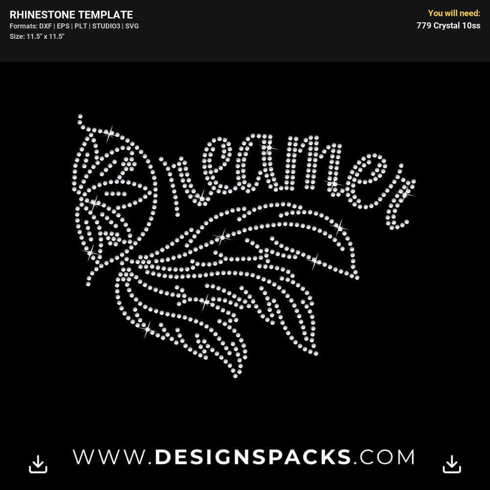 Boho Dreamer Catcher Rhinestone Digital Template