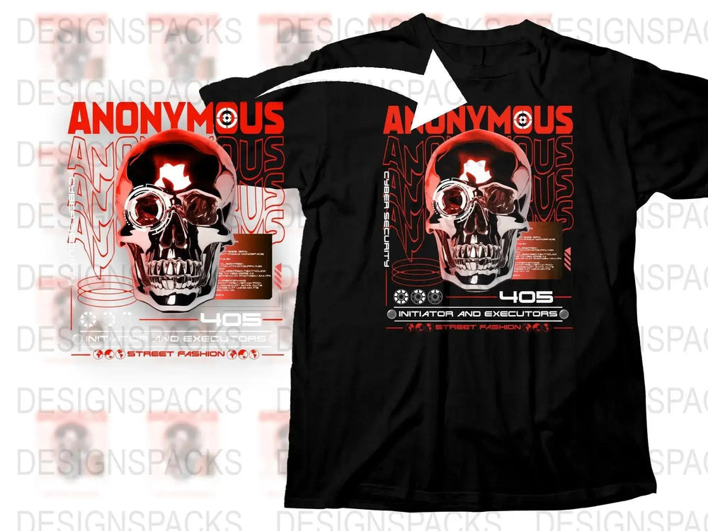 Bold Anonymous Skull Graphic Street Fashion Png Digital Download