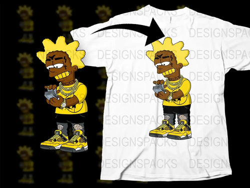 Bold Cartoon Character Counting Money Png Digital Download