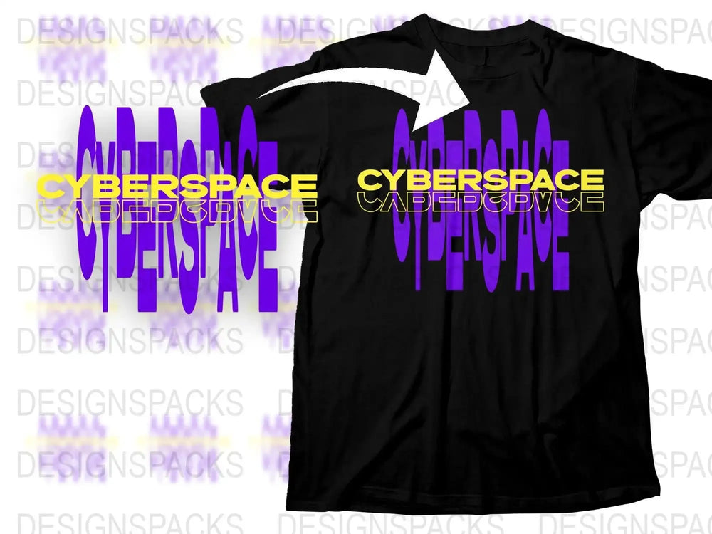 Bold Cyberspace Graphic Distorted Text Png Digital Download