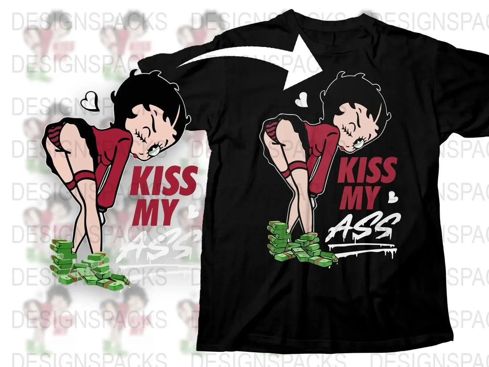 Bold Graphic Png Digital Download with Kiss My Ass Design Png Digital Download
