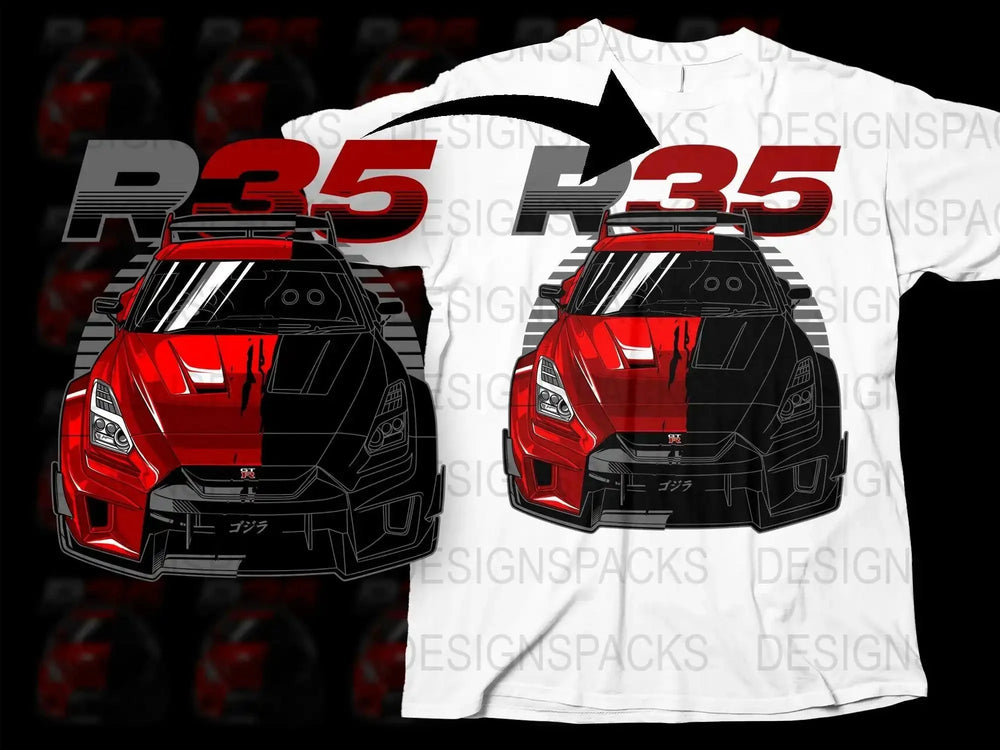 Bold R35 Speed Demon Car Enthusiast Png Digital Download