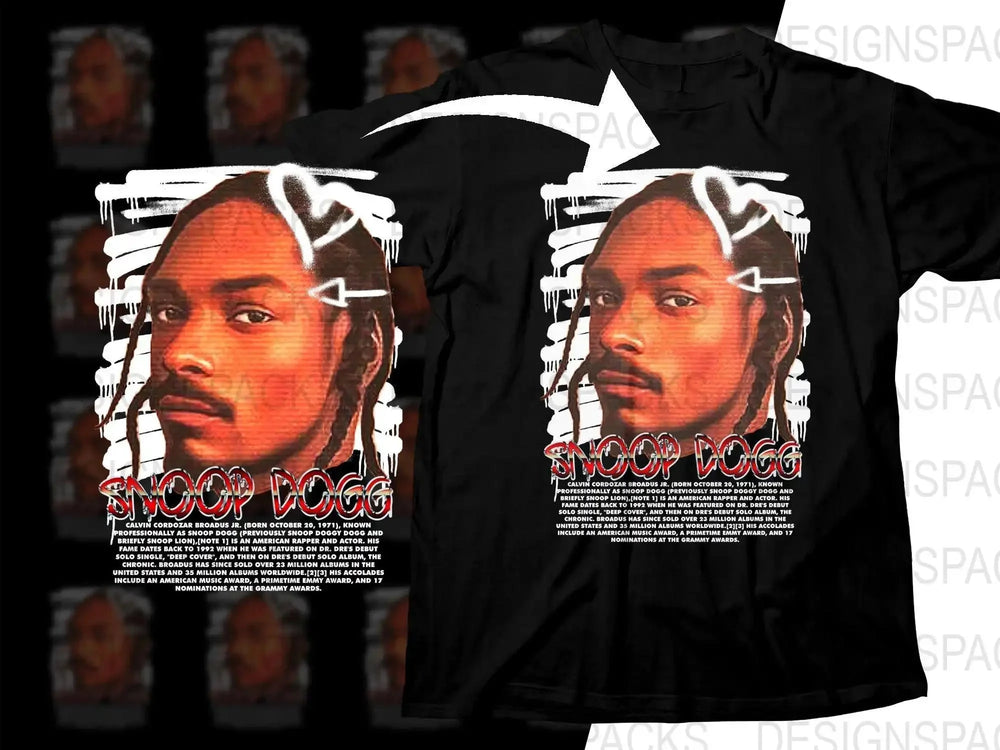 Bold Red Graphic Snoop Dogg Music Bootleg Png Digital Download