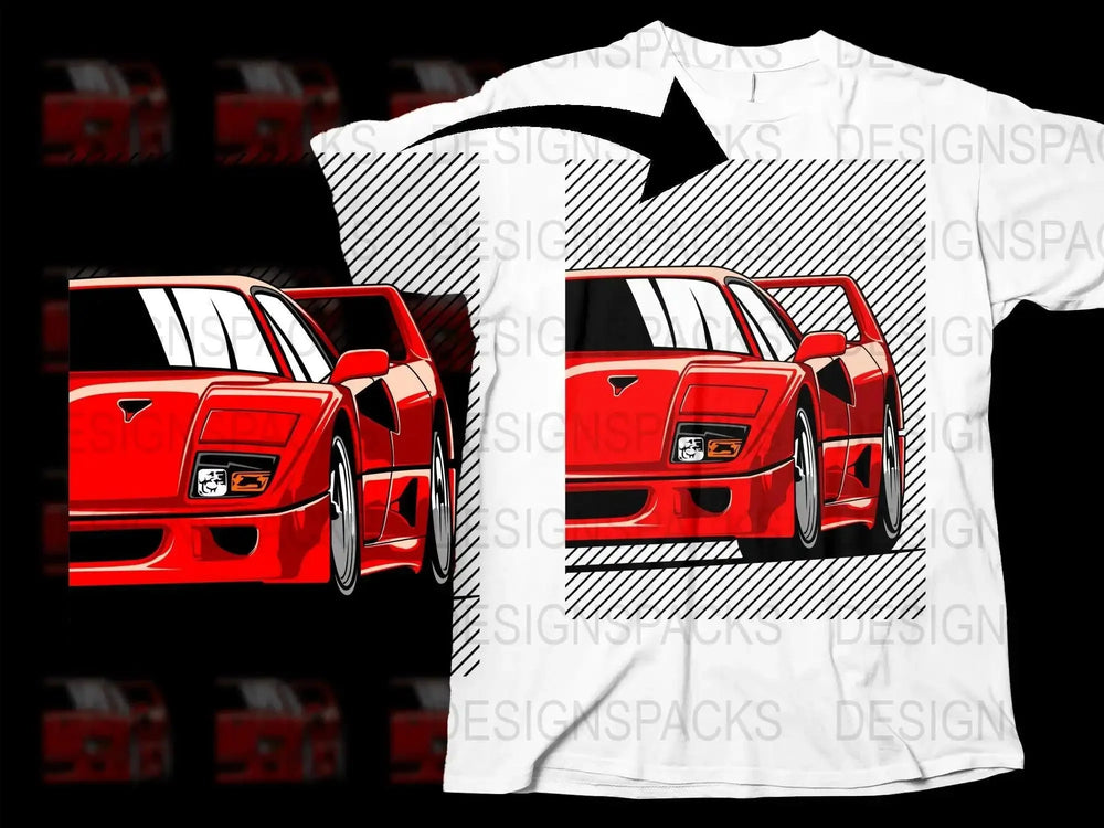 Bold Red Sports Car Png Digital Download