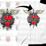 Bon Jovi Iconic Heart And Wing Design Emblem Png Design Digital Download
