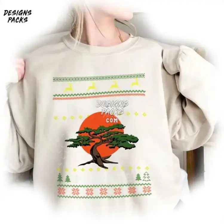 Bonsai Tree Karate Ugly Christmas Xmass Miyagi - Do Png Design