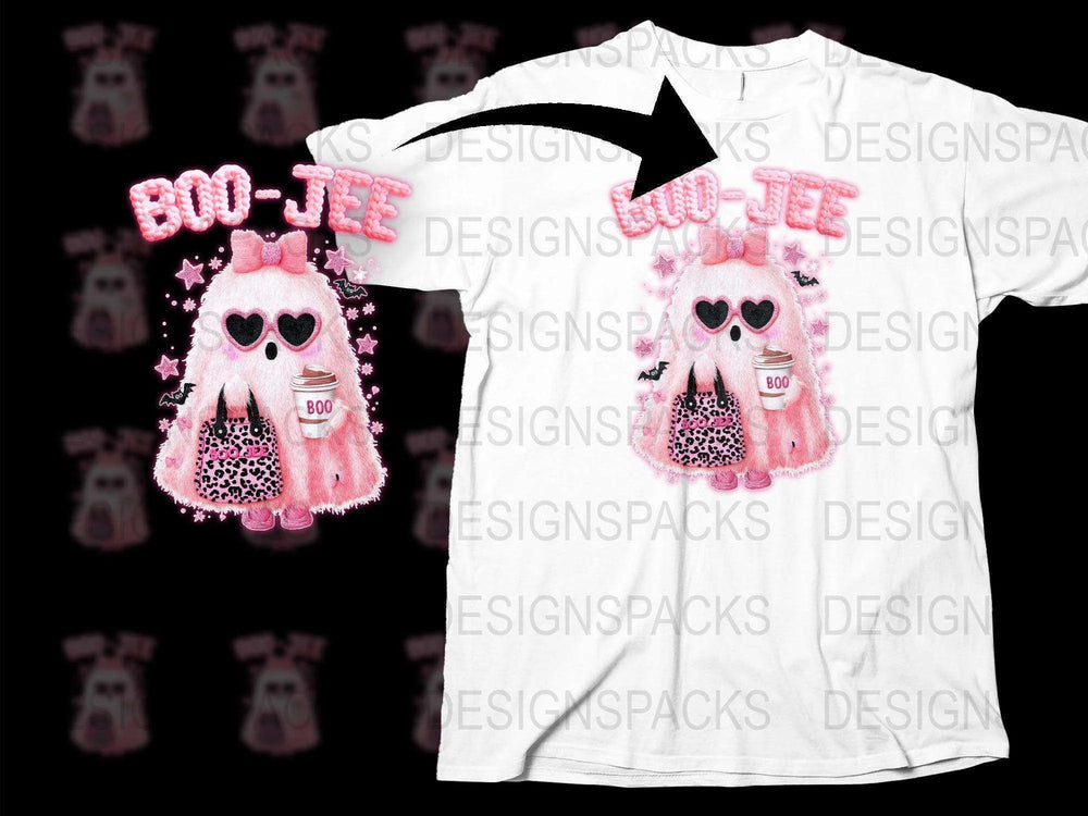 Cute Boo-Jie Pink Monster T-Shirt, Funny Halloween Costume Tee, Unique Spooky Graphic Shirt