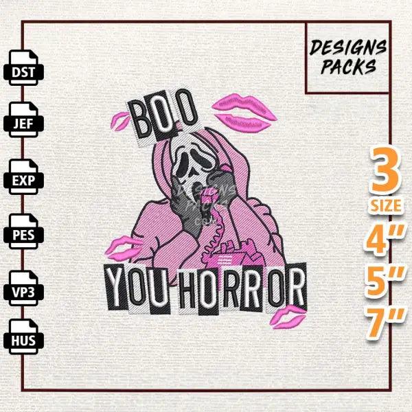 Boo You Horror Embroidery Design