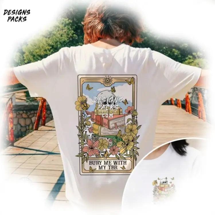 Book Lover Reading Bibliophile Booktok Tropes Print Bury Me With My Tbr Tarot Card Png Design