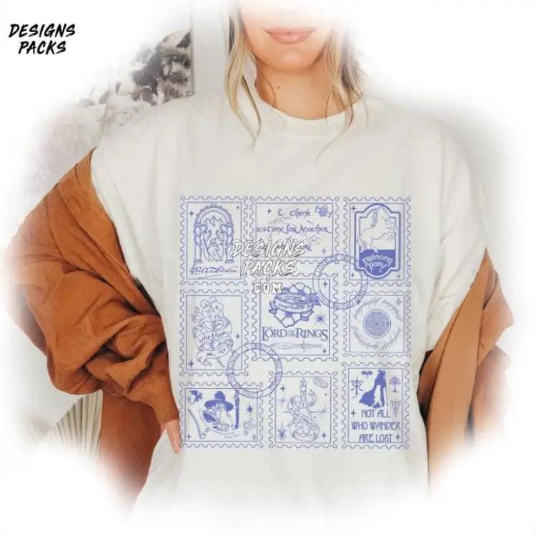 Bootleg Movie Vintage Y2K The Lord Of Rings Retro Stamps Png Design