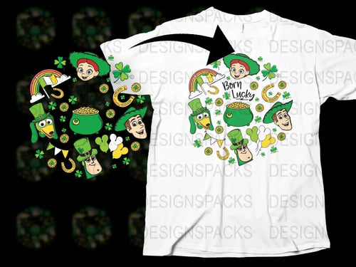 Born Lucky St Patricks Day Celebration Png Digital Download