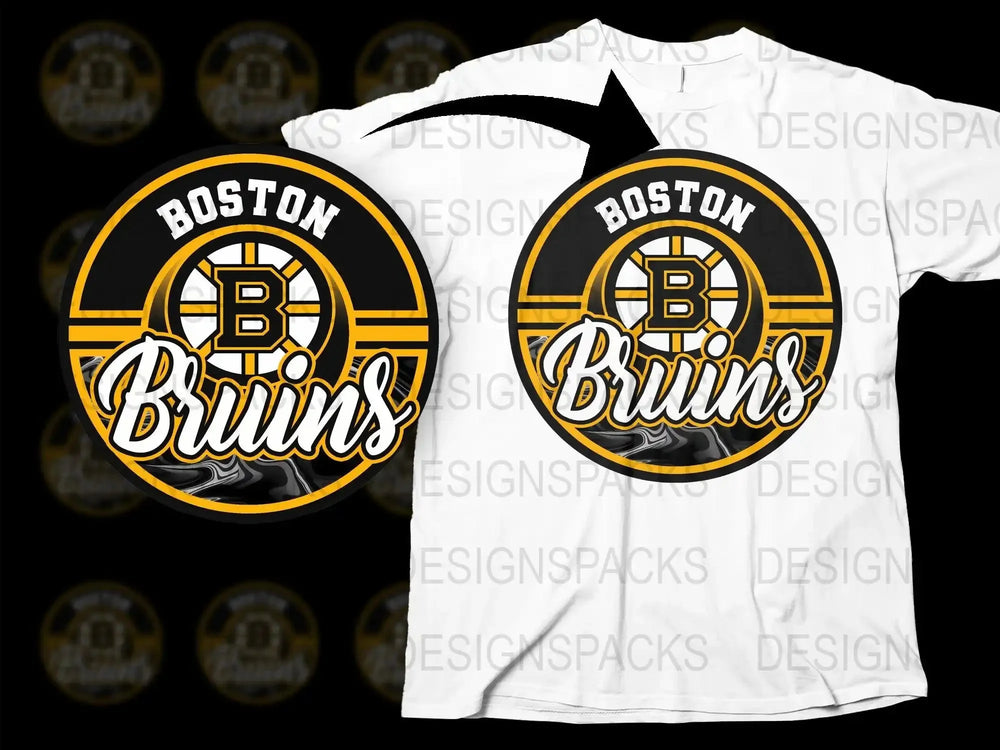 Boston Bruins Logo Graphic Unisex Casual Png Digital Download
