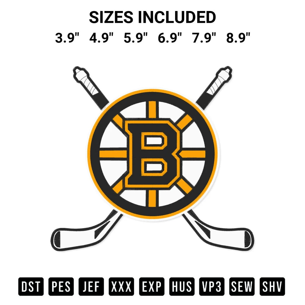 Boston Bruins Nhl Sport Embroidery Design