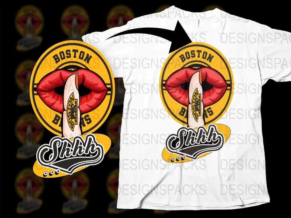 Boston Bruins Shhh Unique Fan Design Sports Png Digital Download
