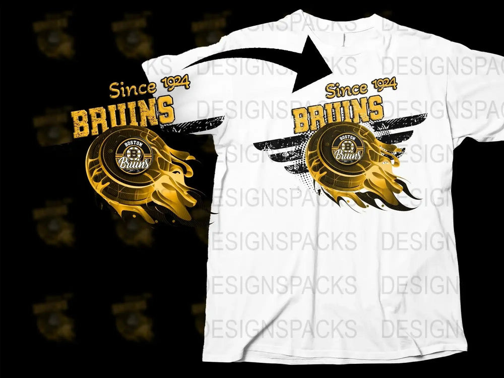 Boston Bruins Since 1924 Graphic Png Digital Download