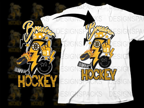 Boston Bruins Themed NHL Design Graphic Png Digital Download