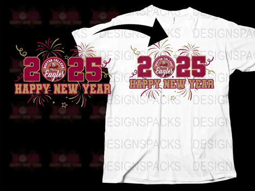 Boston College Eagles 2025 Happy New Year Png Digital Download