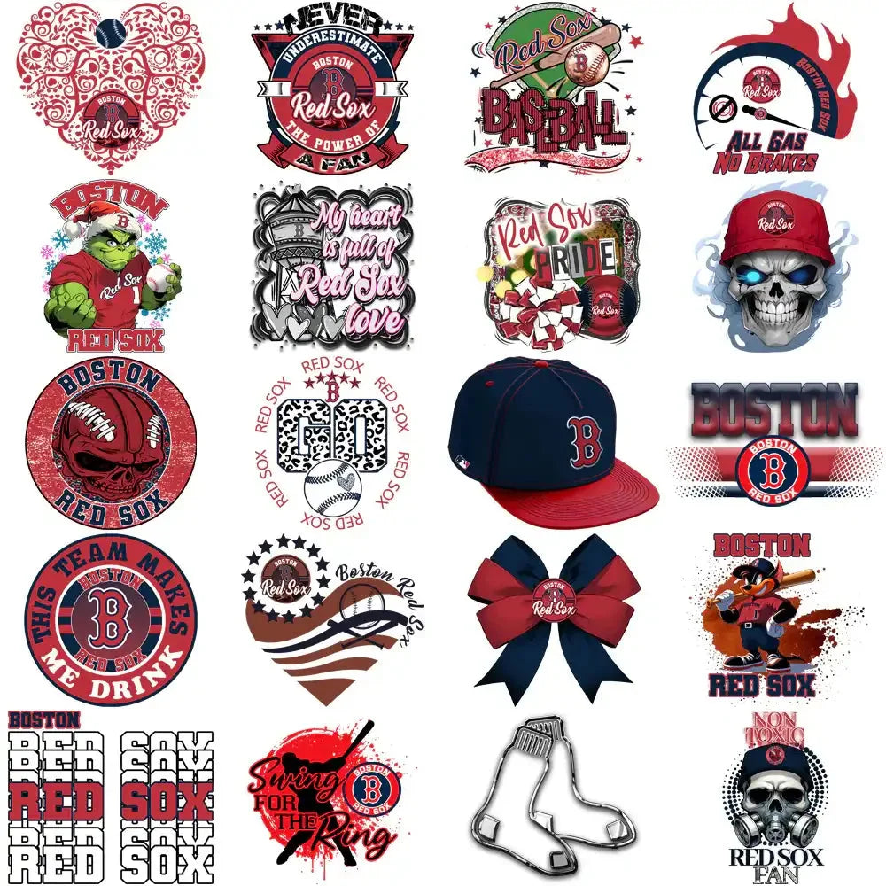 62 Boston Red Sox Baseball Designs Bundle PNG