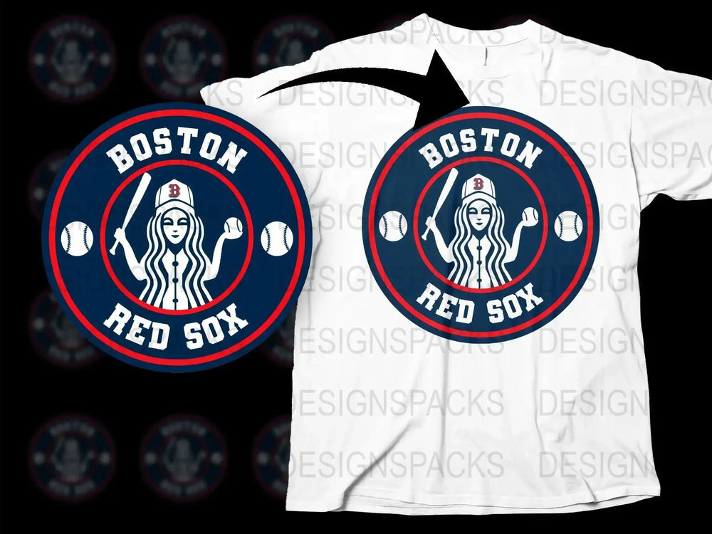 Boston Red Sox Baseball Logo Graphic Png Digital Download