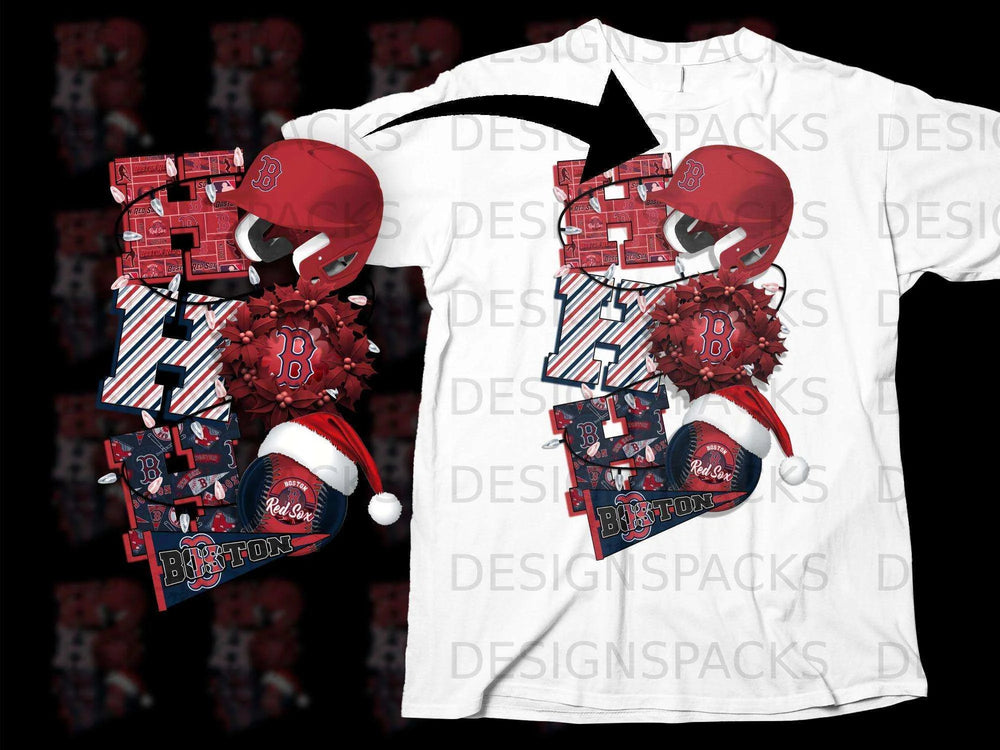 Festive Boston Red Sox Sports Design T-Shirt for Fans
