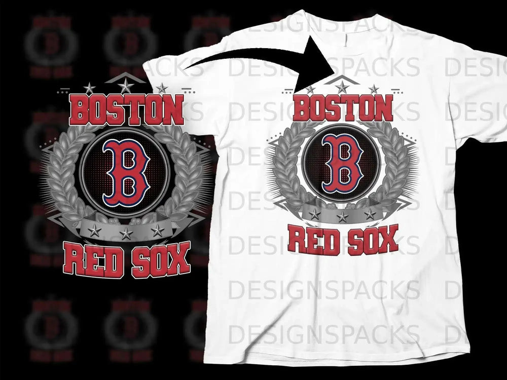Boston Red Sox Logo with Wreath Design T-shirt