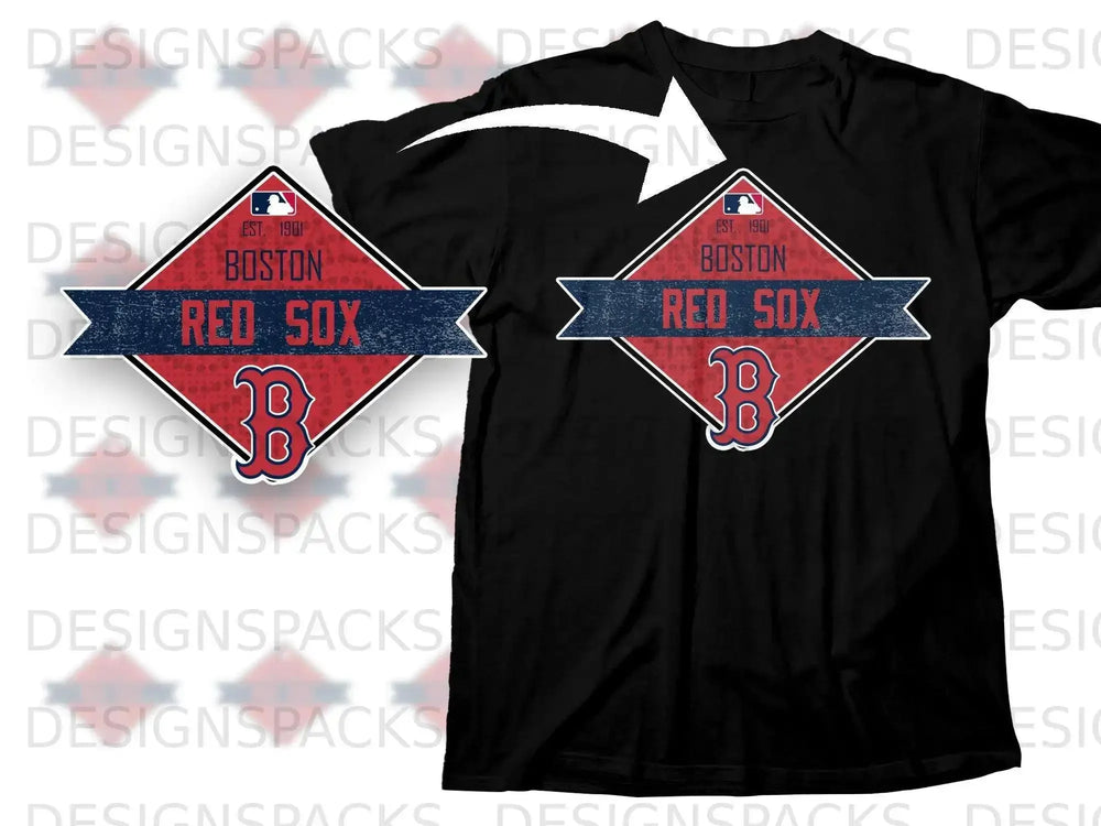 Boston Red Sox Graphic Print Bold Logo T-Shirt