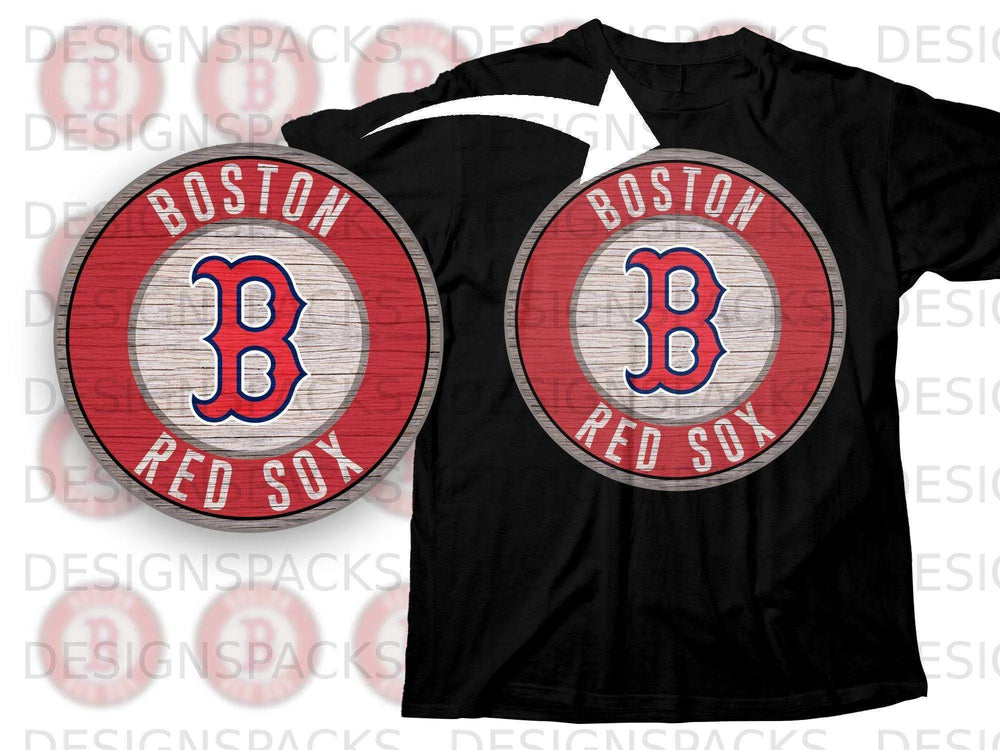 Boston Red Sox Logo Design Black T-shirt