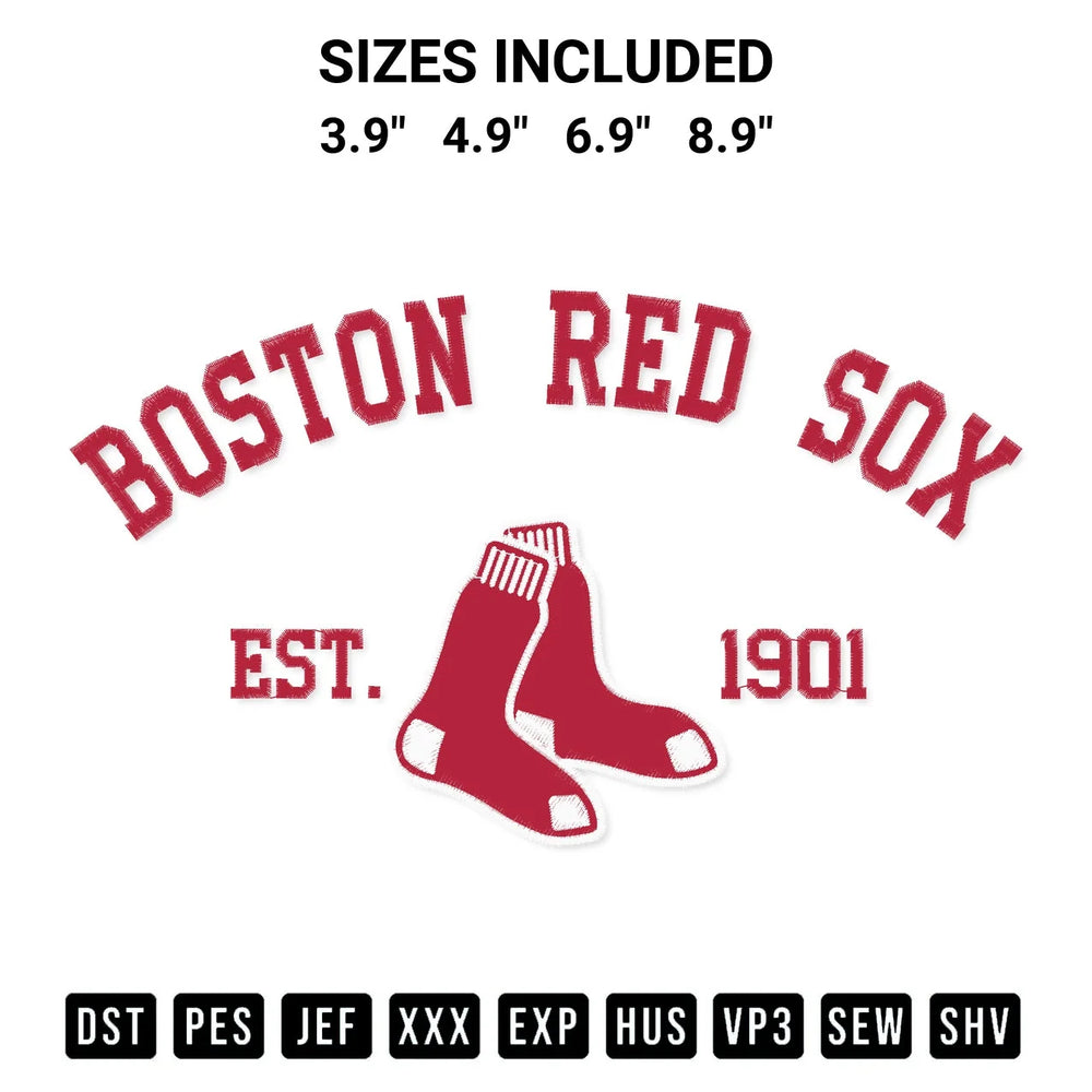 Boston Red Sox Est 1901 Embroidery Design