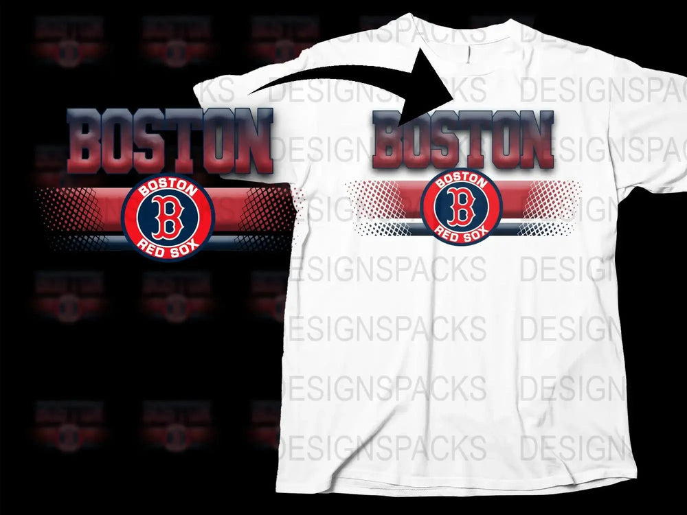 Boston Red Sox MLB Graphic Fan Apparel Png Digital Download