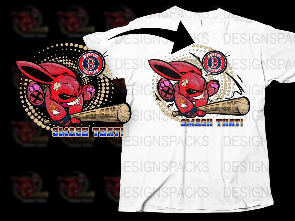 Boston Red Sox Smash That Graphic Baseball Png Digital Download