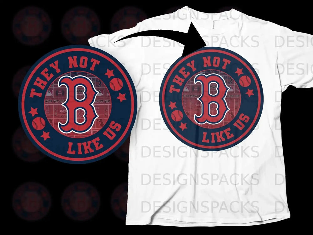 They Not Like Us Red and Navy Graphic T-Shirt