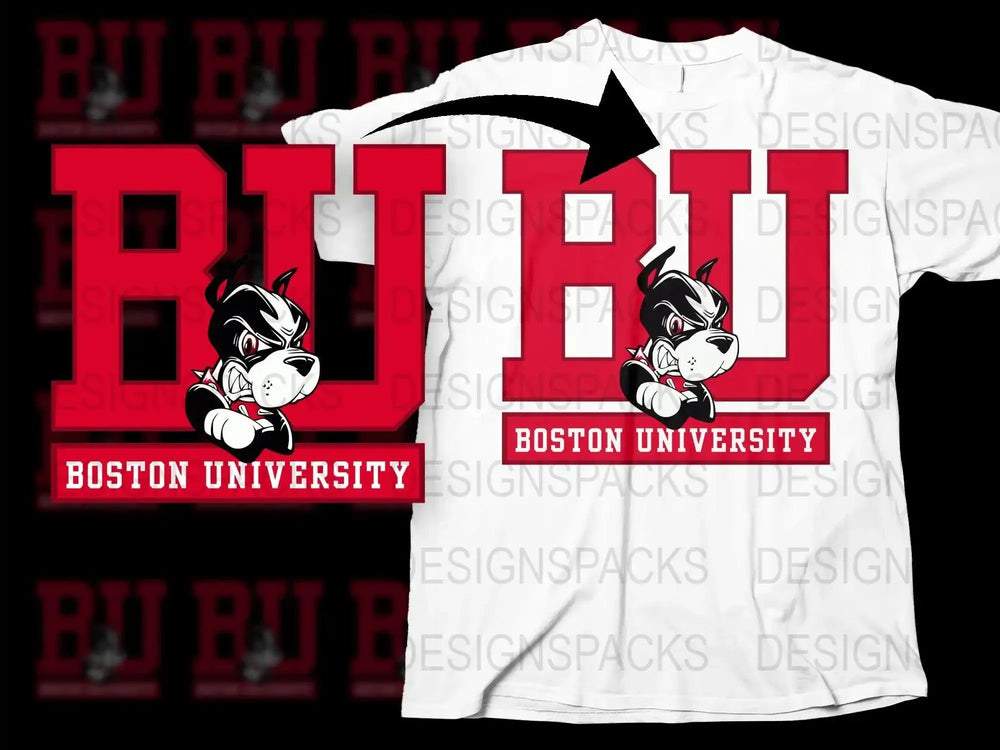 Boston University Terriers College Football Png Digital Download
