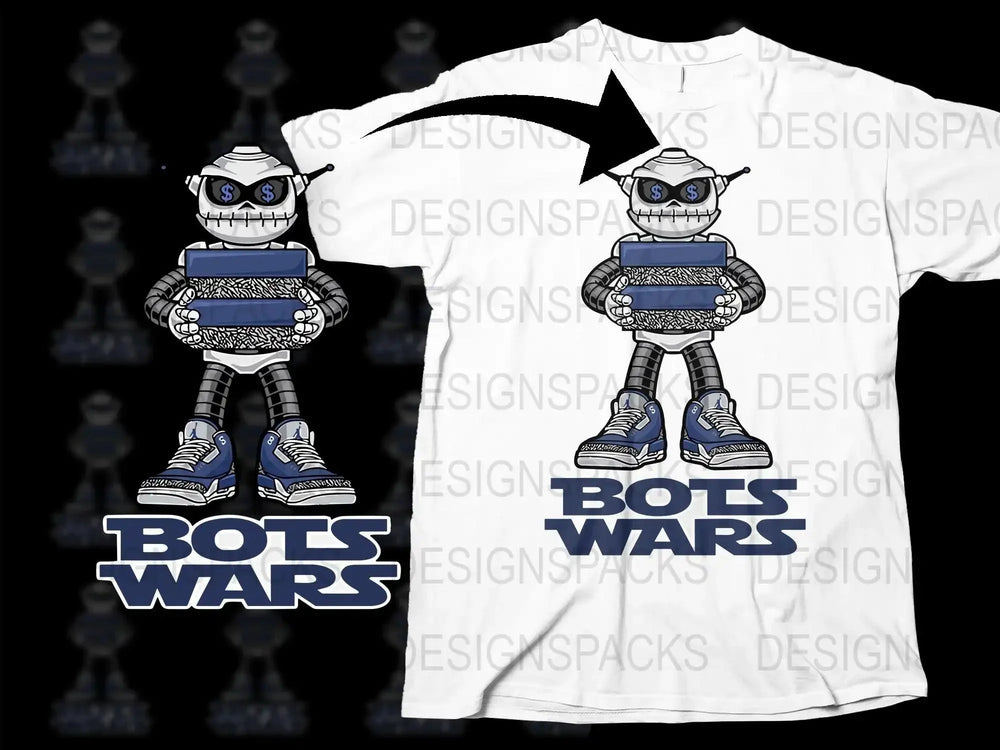 Bots Wars Robot Graphic Streetwear Png Digital Download