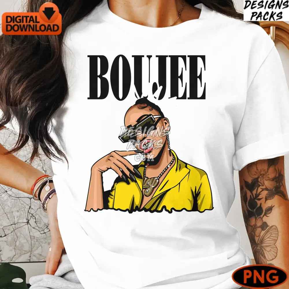 Boujee Fashion Woman Illustration Stylish Pop Art Digital Png Download Urban Chic Graphic Modern