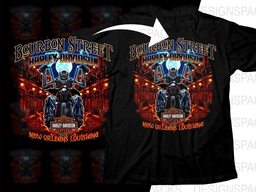 Bourbon Street Harley Davidson New Orleans Png Digital Download