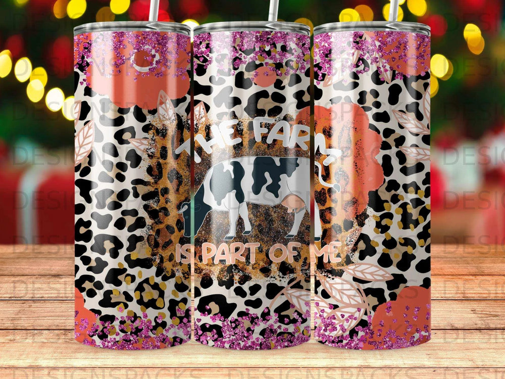 Boutique Farmhouse Glam Cow Digital Tumbler Digital Wrap Design