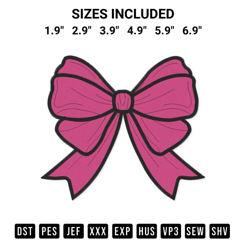 Bow Embroidery Design